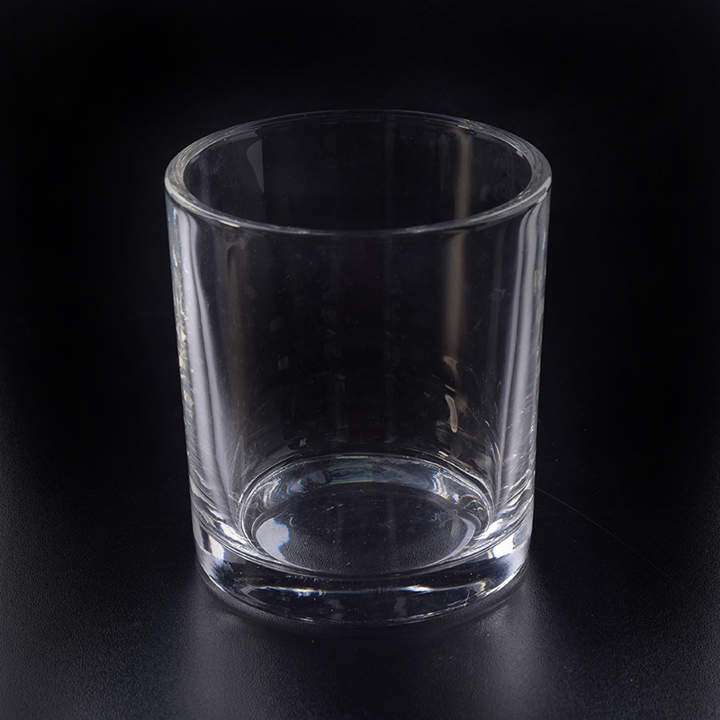 12oz füllender transparenter einfacher Glaskerzenhalter