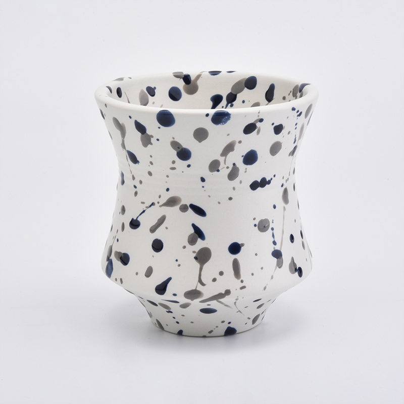 12oz luxury ceramic jars with stone finish