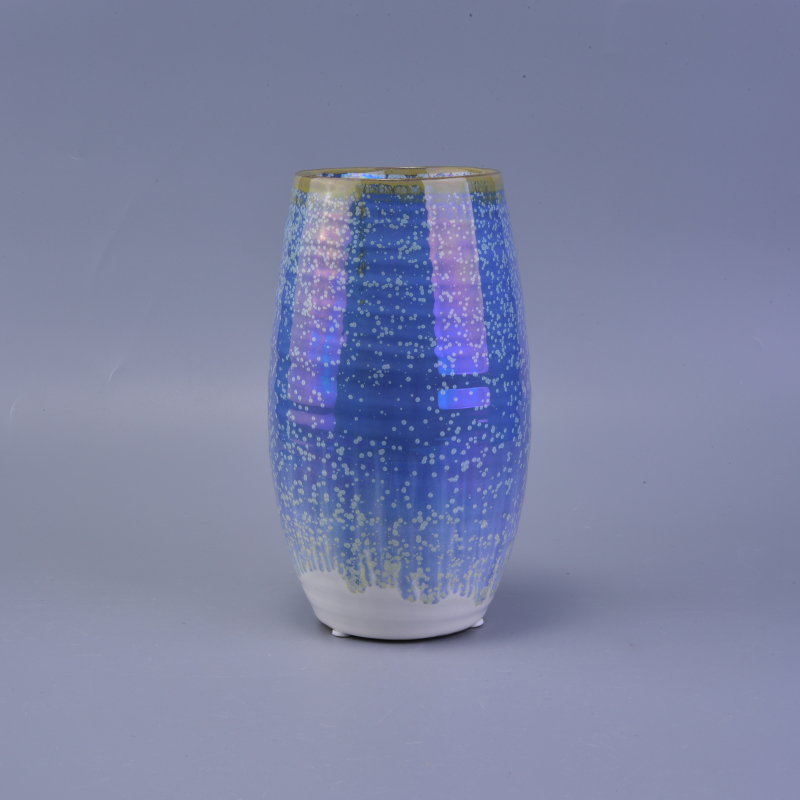 1300ml blau gefärbter Keramikbehälterhalter für die Kerzenherstellung