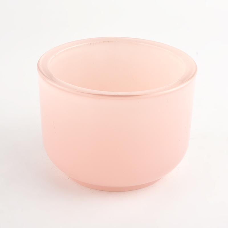 13盎司14盎司厚壁粉红色玻璃蜡烛容器供应商