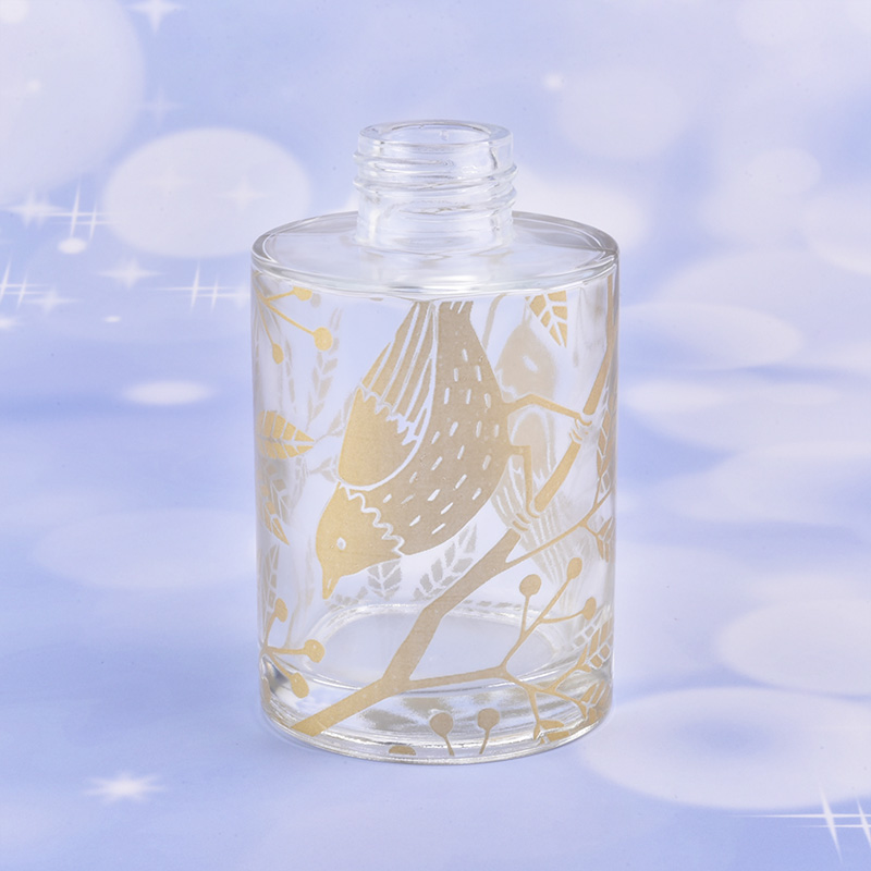 145 ml botella de vidrio de lujo difusor de lámina diseño de pájaros al por mayor