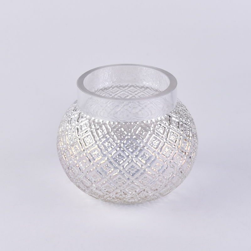 Commercio all'ingrosso dei vasi di candela di vetro della perla della perla bianca 14oz