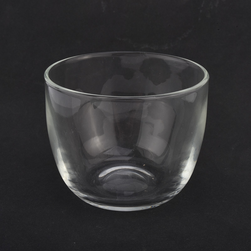 Cuenco de vela de vidrio transparente hecho a mano de 14 oz