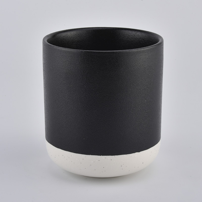 14oz matte black ceramic candle jars