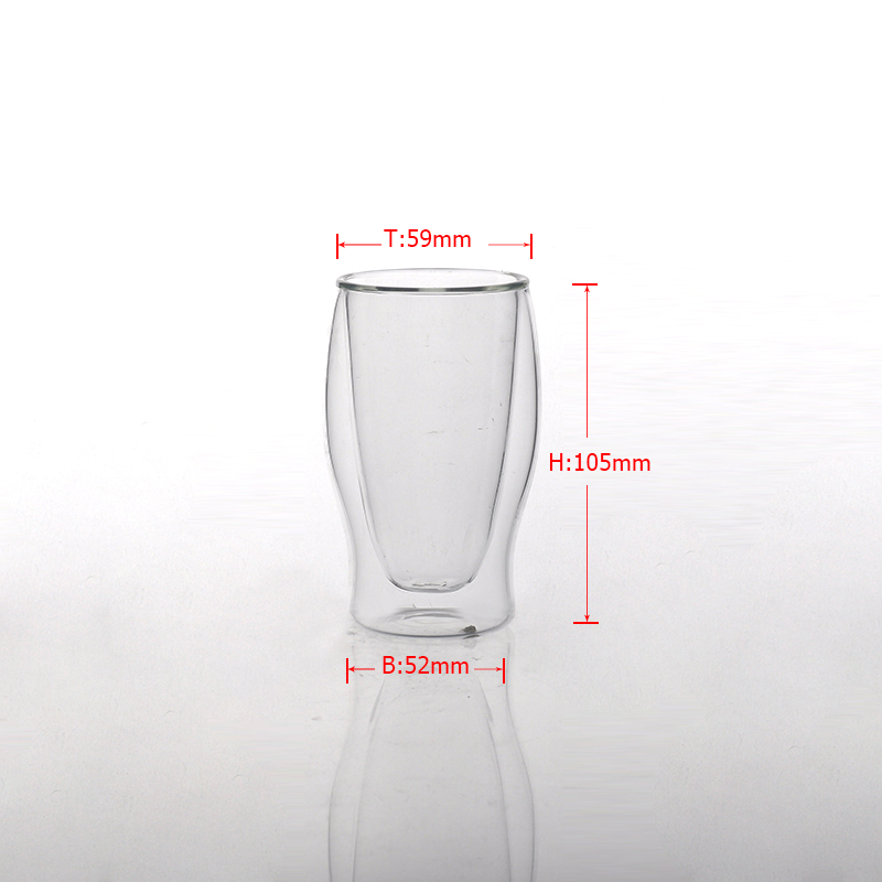 150ml 250ml 350ml 450ml borosilicato de doble pared del vaso para beber