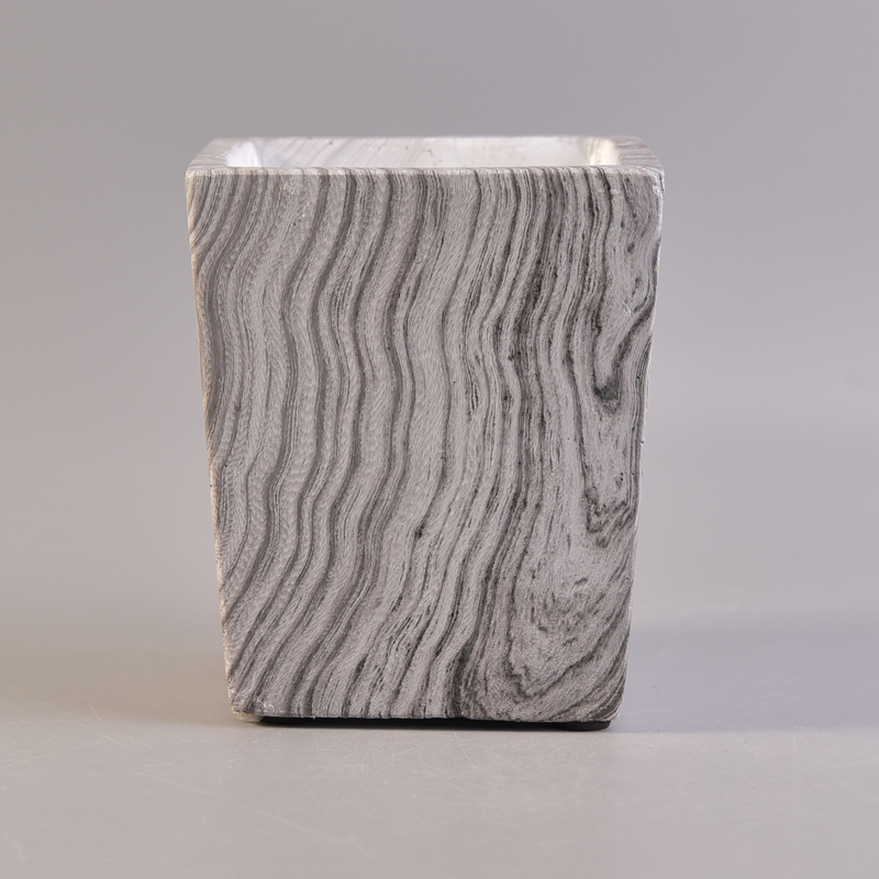 150ml のベストセラーの正方形の黒い白い大理石の様式の蝋燭の壷