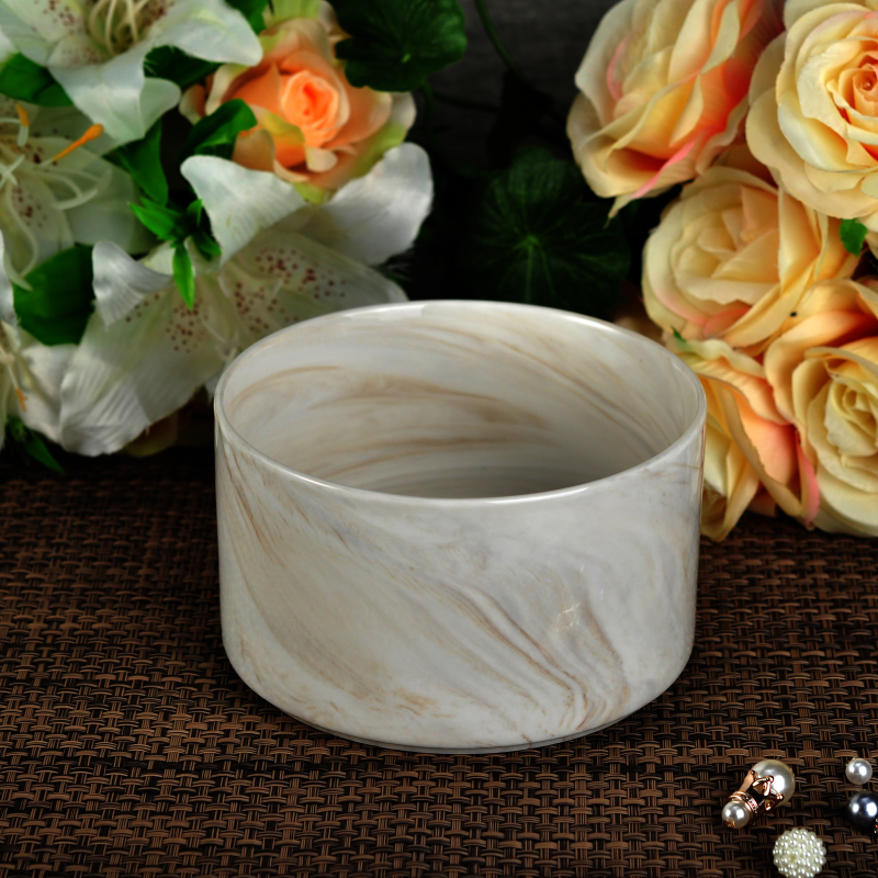 jarra de cerâmica vela 15oz com superfície de mármore