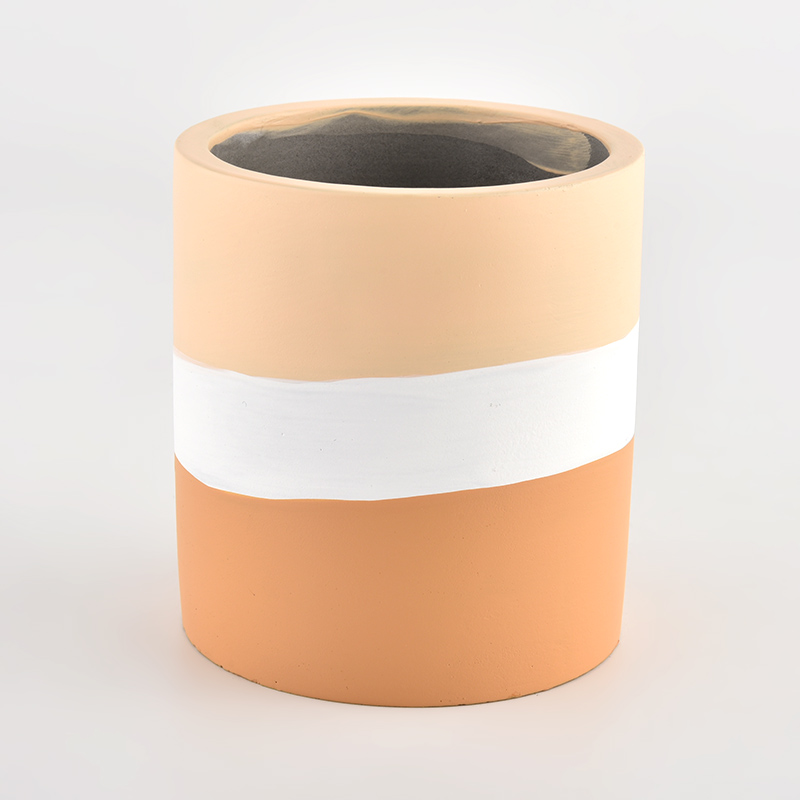 15oz round pattern design concrete candle jars