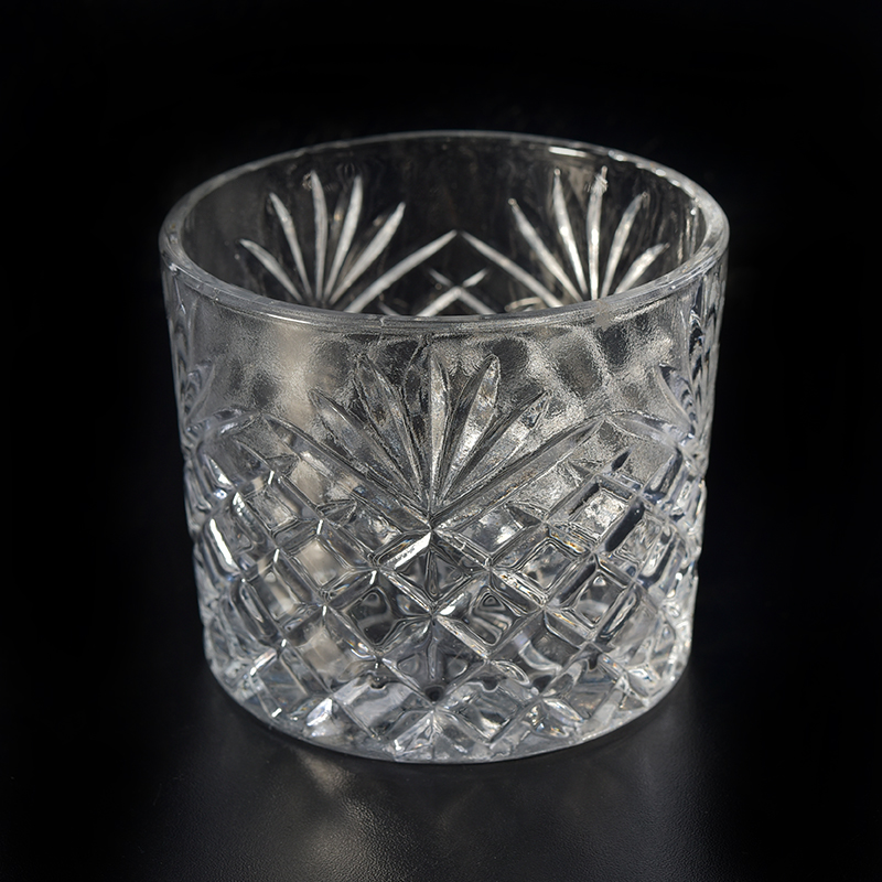 16oz de diamante de vidro transparente decoração da casa titular de vela