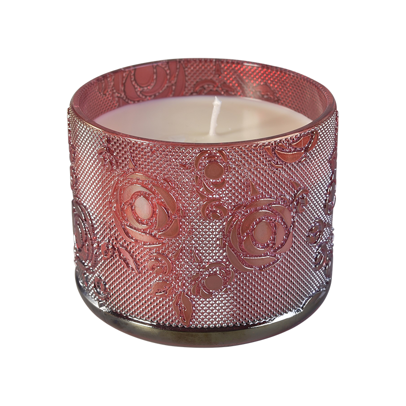 19盎司20盎司玫瑰设计独特的玻璃蜡烛罐批发