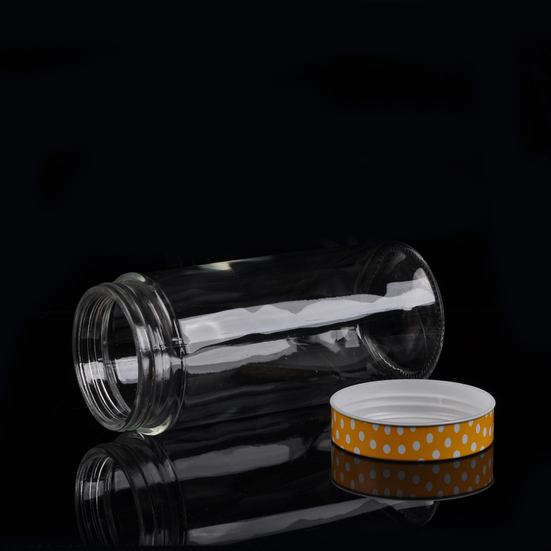 1L 2L forma cuadrada de la galleta de almacenamiento de cristal frasco de vidrio jar