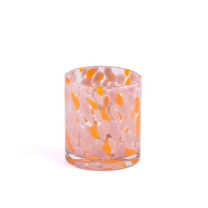 200 ml di vaso a candela in vetro colorato a mano