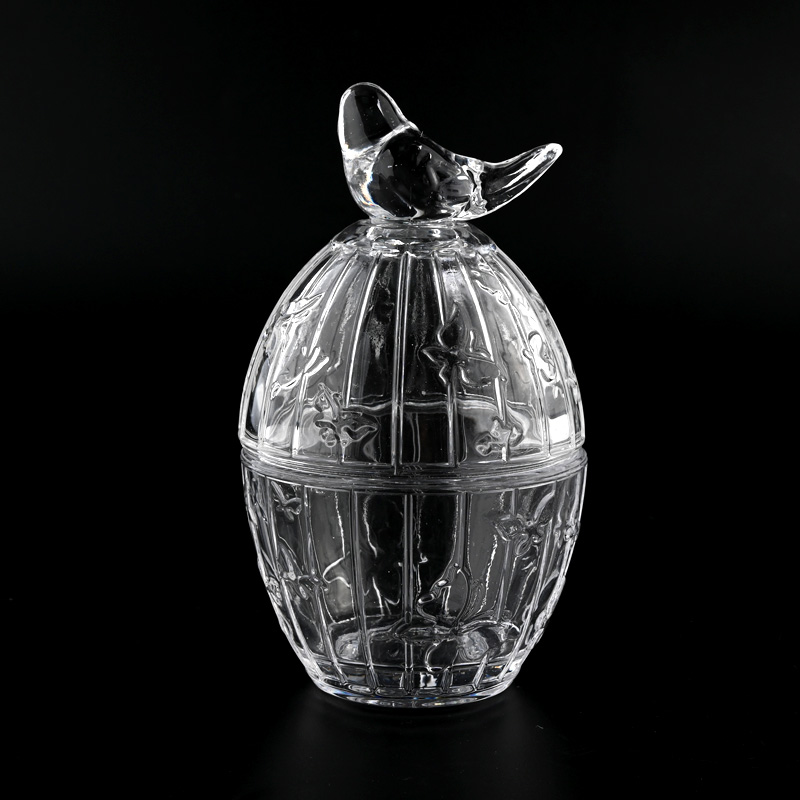 Jarra de vela de vidro transparente de 200 ml com distribuidor de tampa de vidro
