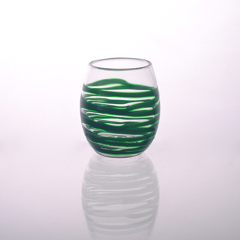 2015 Swirl Grüne Farbe Kerzenhalter aus Glas