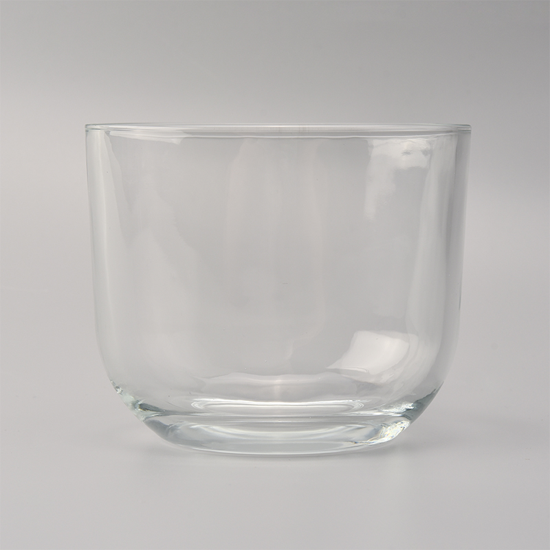 20oz oval em forma de vidro transparente titulares de vela atacadista