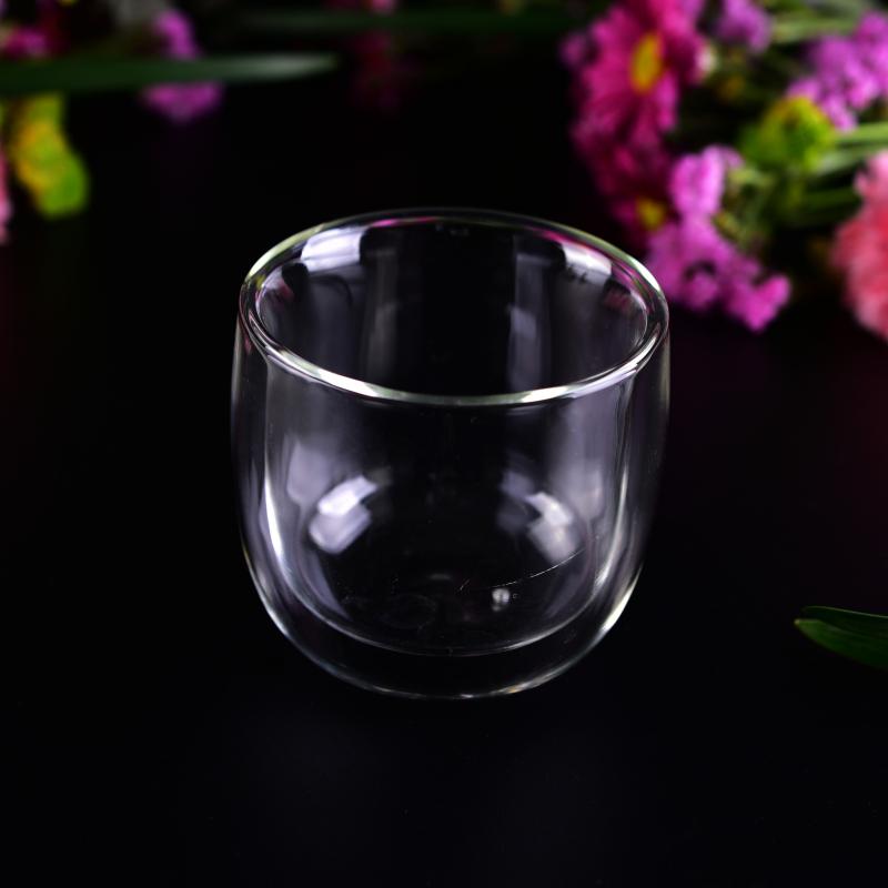 270ml pequeno copo de vidro de chá de parede dupla