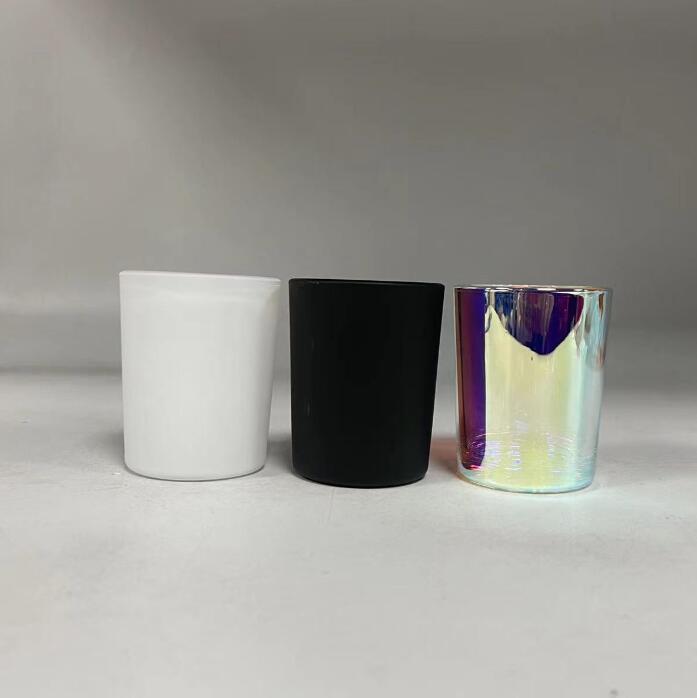 2oz 3oz votive matte black matte white glass candle holders with different finishes
