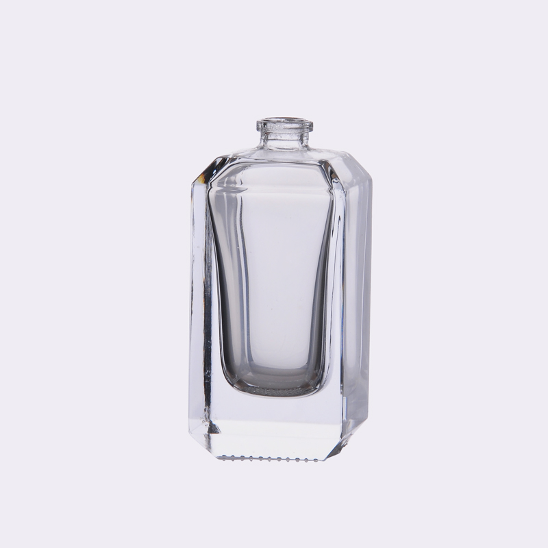 Botella de perfume de cristal cuadrado pequeño 2oz para el coche