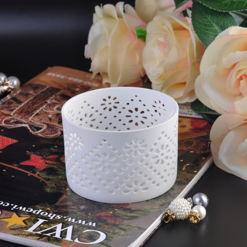 3'' titular de vela de cerámica blanca de decoración para el hogar