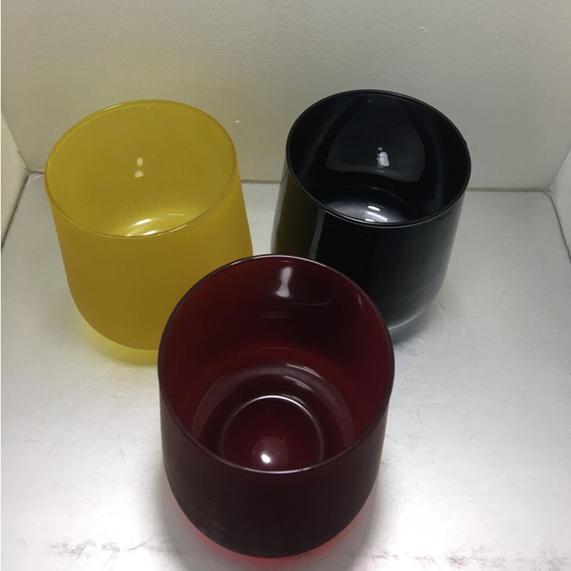 Wholesale tumbler red colored glass candle cups holder