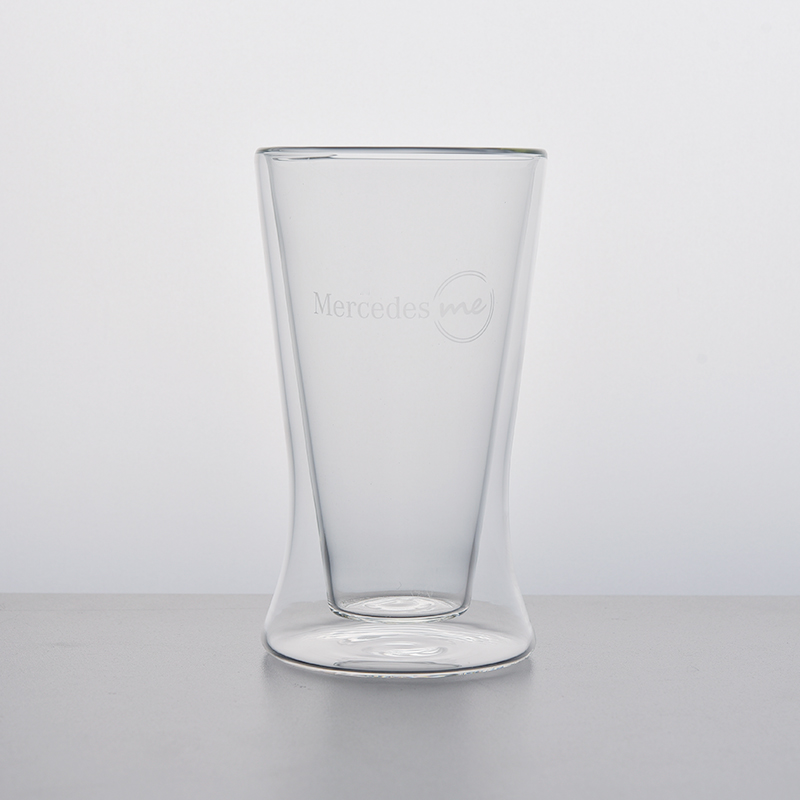 300 ml maßgeschneiderte Borosilikatglas Doppelwand Glaskaffeetasse