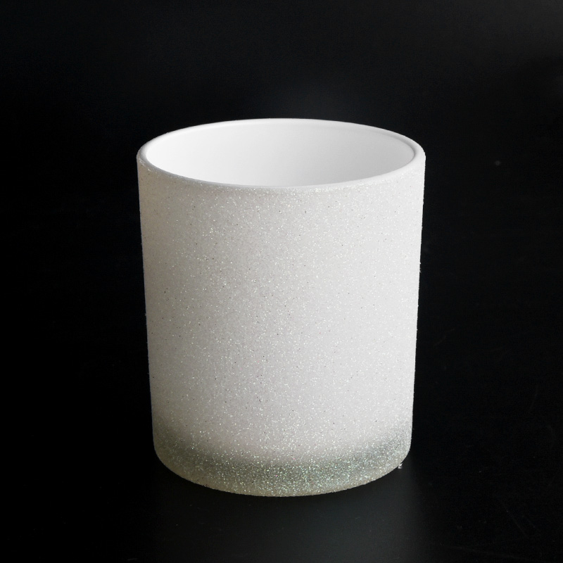 300 ml de jarra de vela de vidrio blanco mate esbelto vacío para la fabricación de velas