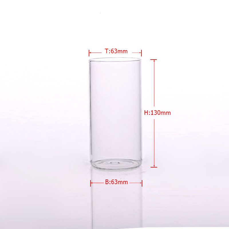 370ml Dia 63mm Straight Wall High Borosilicate Glass Food Container Jar