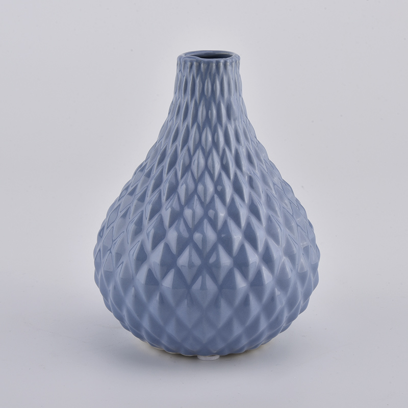 387ml blue ball shape ceramic reed diffuser botle