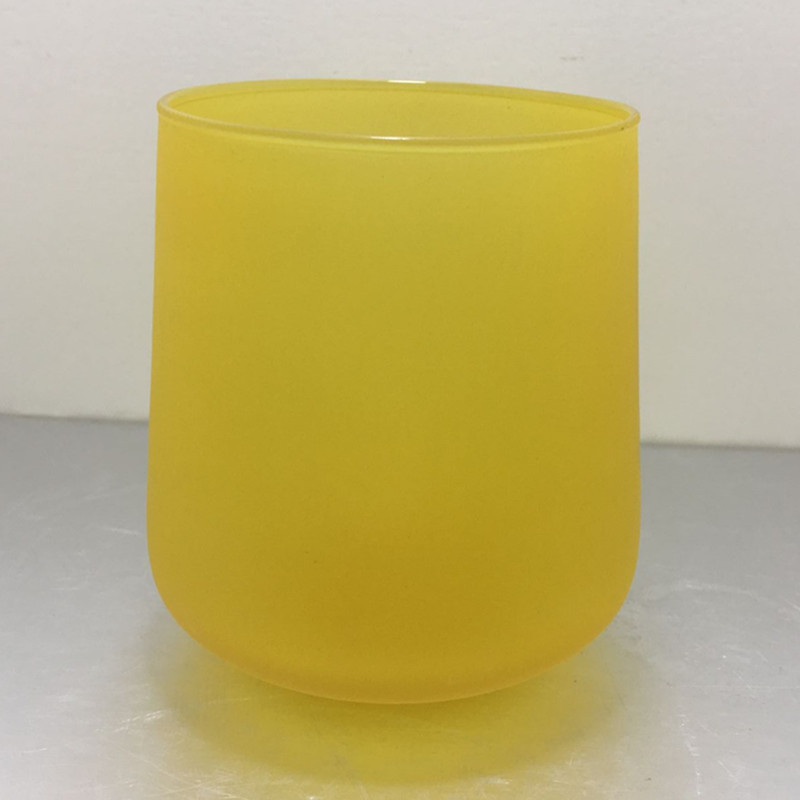 398 ml amarillo al por mayor 30 oz vasos de vidrio coloreado vidrio vela