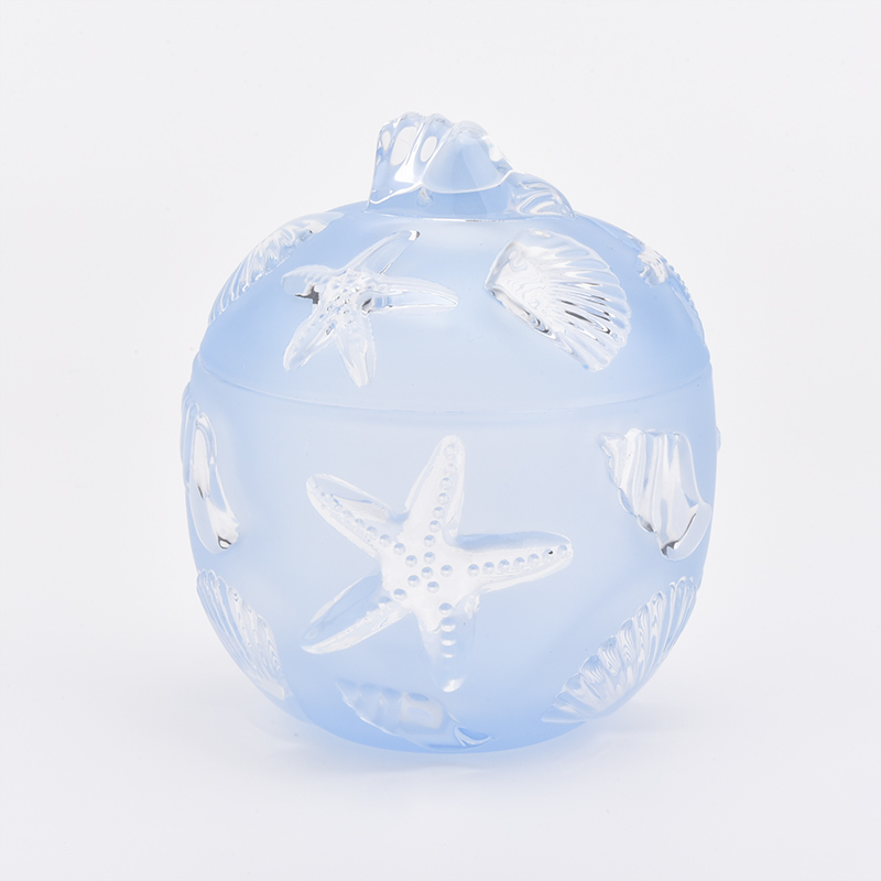 400 ml jasnoniebieski szklany słoik w kształcie gwiazdy z pokrywką