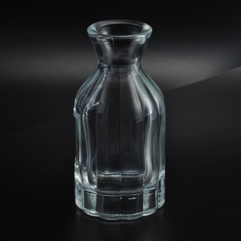 bottiglia di vetro diffusore 4 once rotondo in vetro rattan con motivo floreale