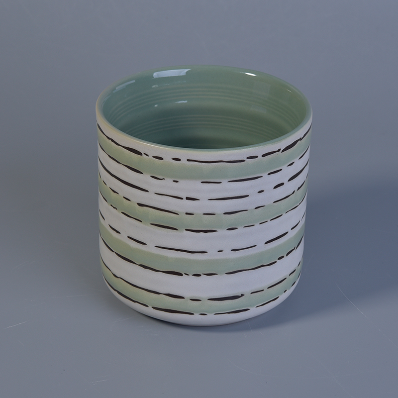 500ml Keramik Kerzenständer mit Hand Malerei Design