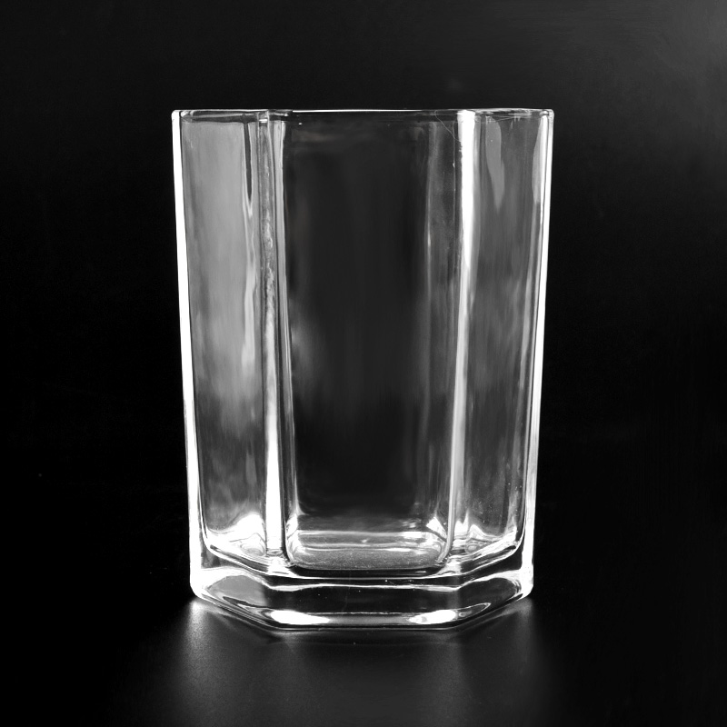 500 ml de jarra irregular de vidro fornecedor de vela de vidro transparente