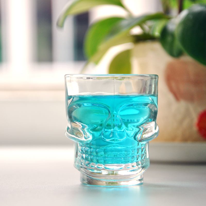 50ml clear skull face  juice glass cup water tumbler