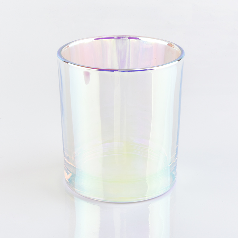 6oz 8oz 10oz Tarros de velas de vidrio holográfico iridiscente