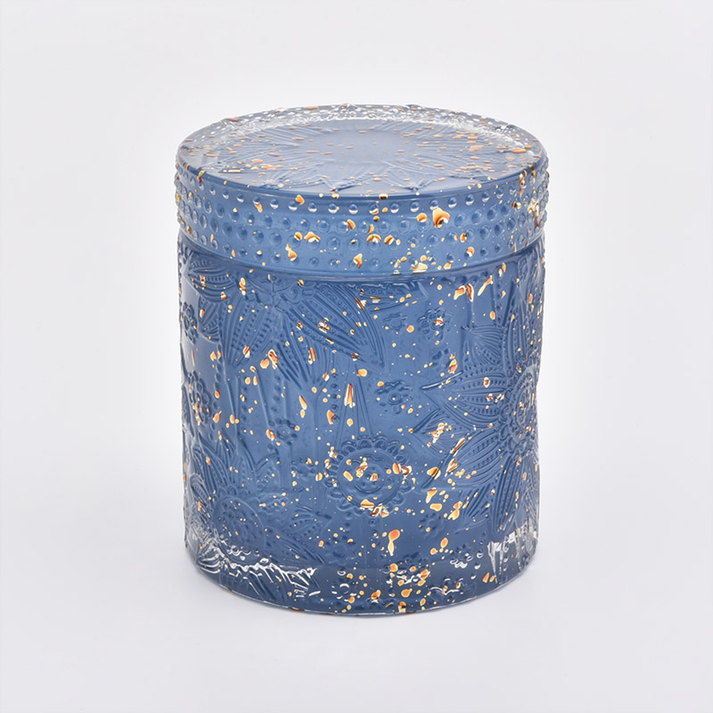 Pot en verre de 7 oz avec grossiste en motifs floraux