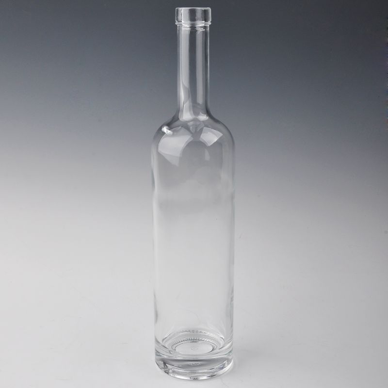 Botella de vodka de vidrio transparente de 750 ml