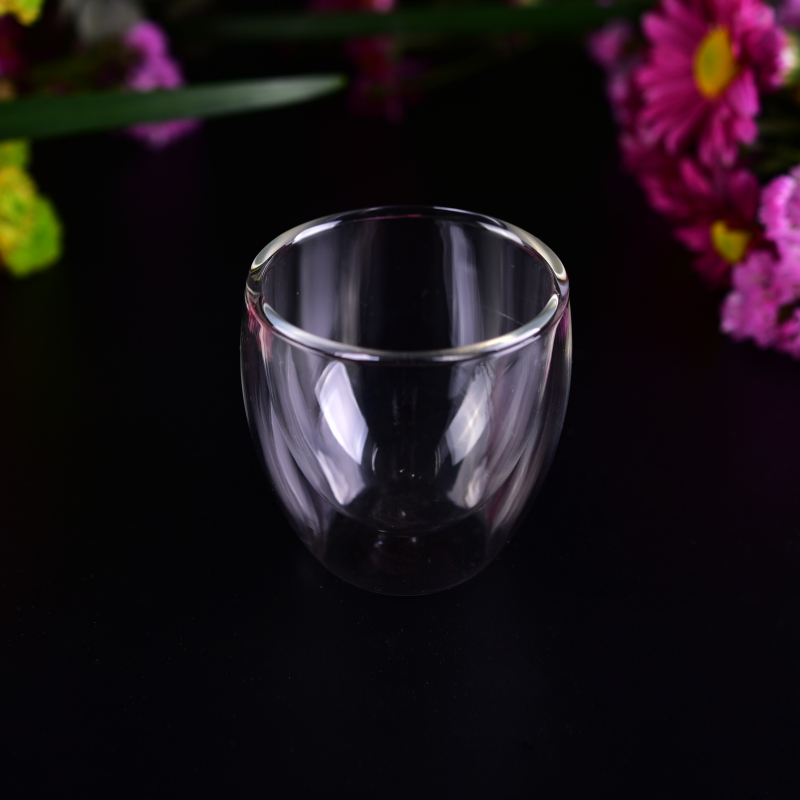 75ml small double wall glass tea cup