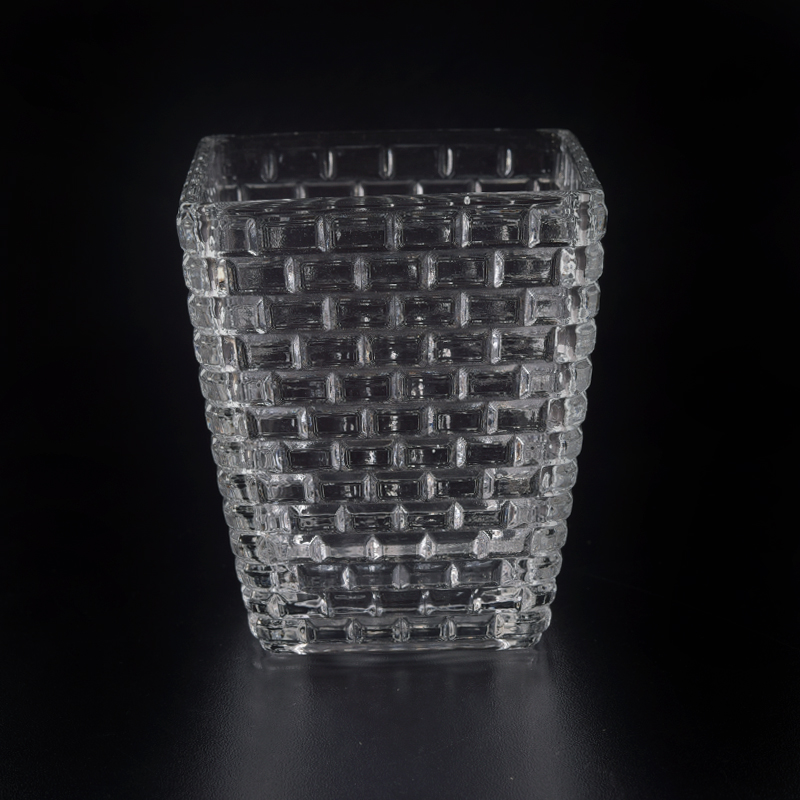 Castiçal de vidro quadrado de 8 onças