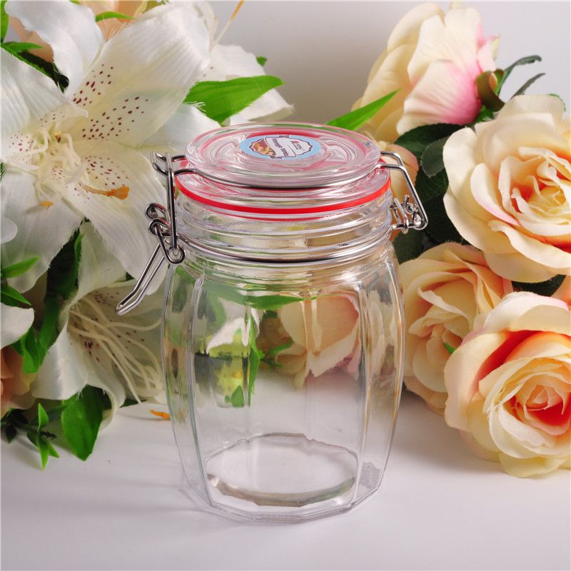 800ml 900ml 1000ml food sugar glass mason jar with airtight glass lid