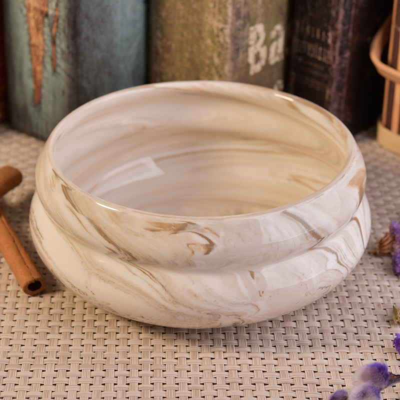 810ml Kalebasse Design Marmor Finish Home Dekoration Keramik Kerze