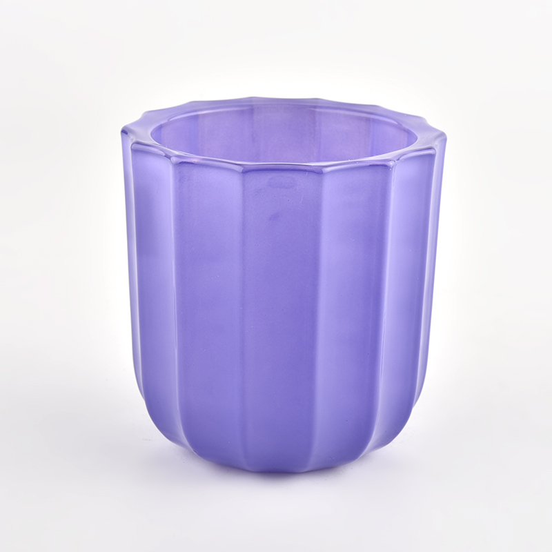 8oz 10oz recién diseñado jarra de vela de vidrio púrpura para mayoristas