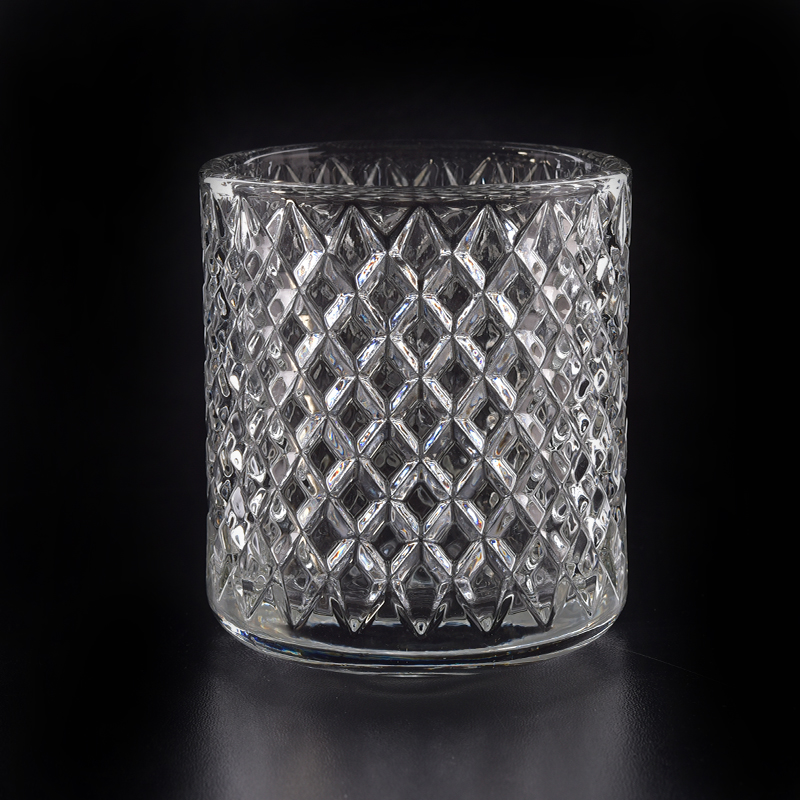 8 oz vendita calda candela vetro sfaccettato cristallo barattoli all'ingrosso