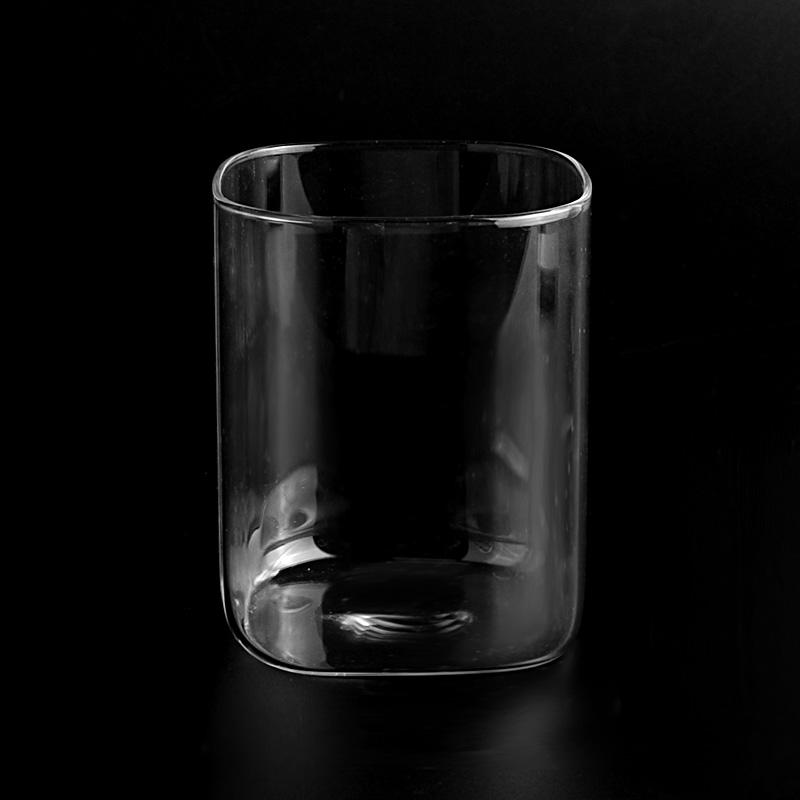 8盎司透明的高硼硅酸盐玻璃罐圆形玻璃容器批发