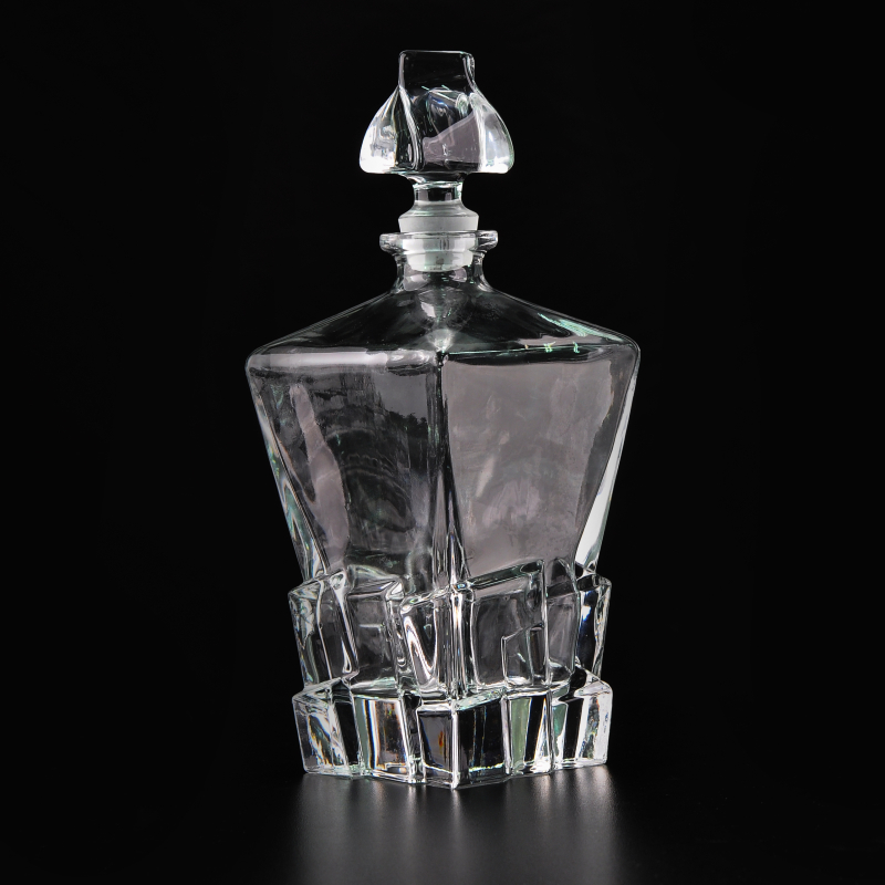900 ml di bottiglia di vetro di cristallo di vetro di whisky della bottiglia di whisky di vetro di lusso all'ingrosso di Amazon