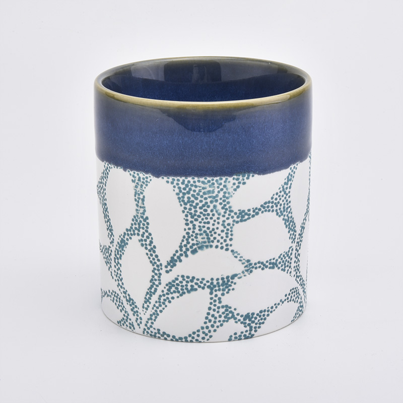 9oz Luxuskerzenglas aus Keramik mit Siebdruck