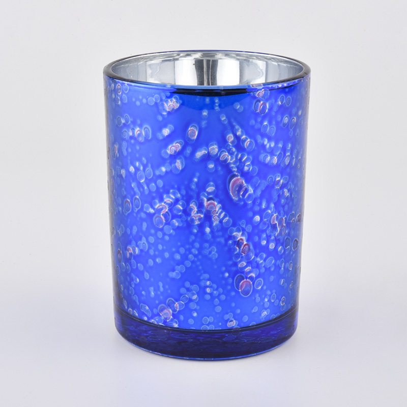 Portavelas de vidrio personalizado de color rociado de 9 oz para la decoración del hogar