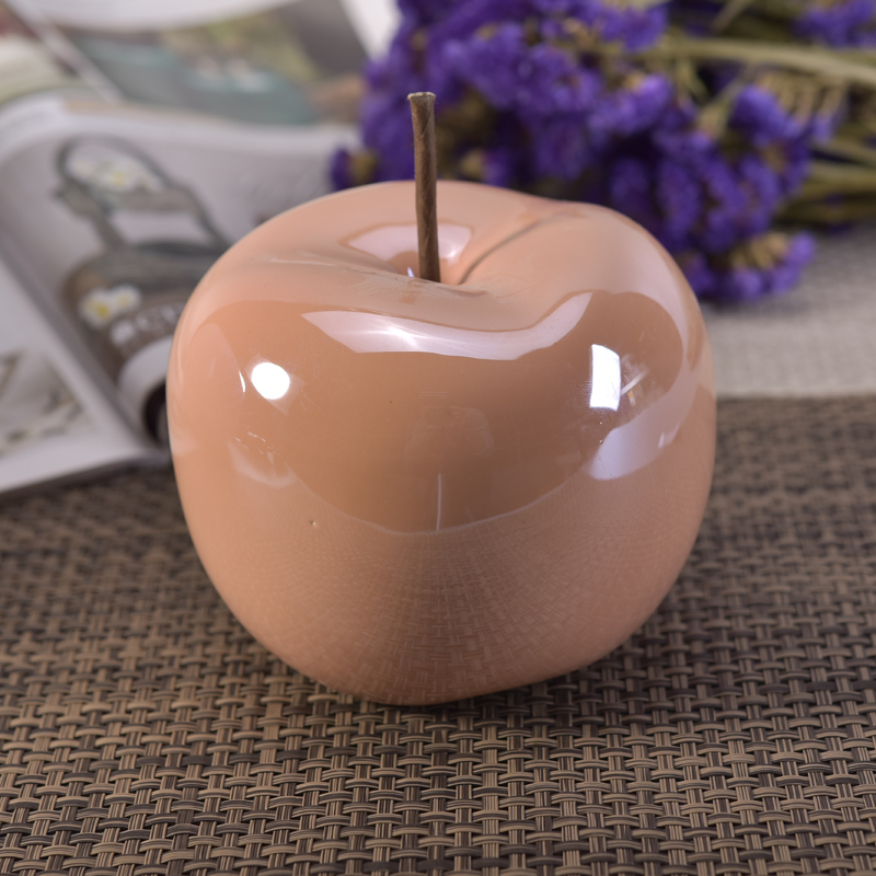 Apple forma decorativa perla acristalada tabla de cerámica pieza central