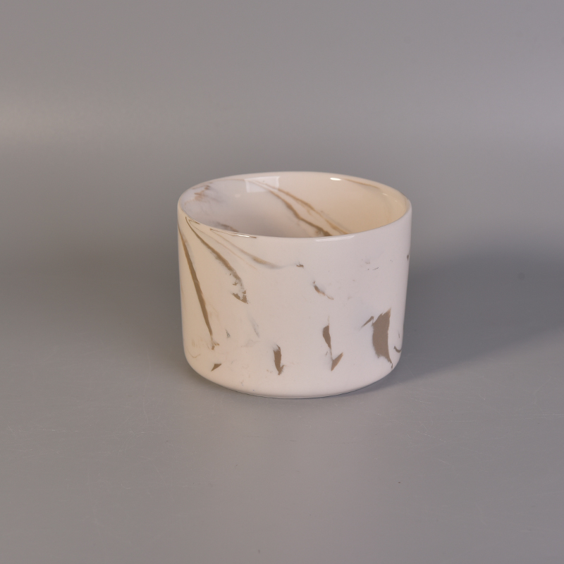 Beautiful decorative marble ceramic candle vessels