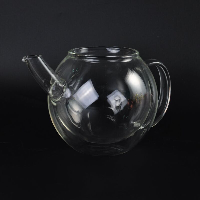 Tetera de vidrio borosilicato transparente más vendida con tapa y filtro disponibles